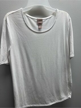 Chico's White Crewneck Short Sleeve Top